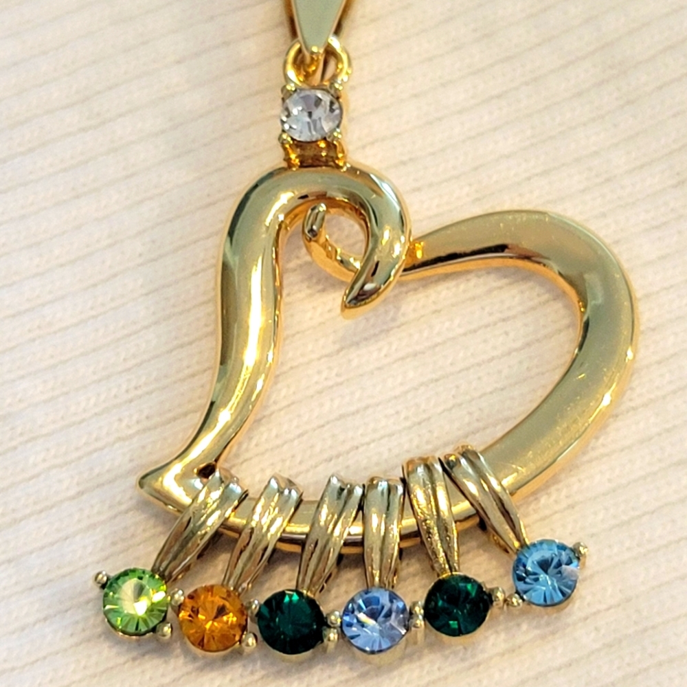 14K OVER STERLING SILVER PENDENT WITH COLORFUL SWAROVSKI CRYSTAL